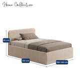 Home Collective Polsterbett Bett Doppelbett mit Bettkasten Lattenrost Kopfteil 86 cm | Micro-Velours Bezug | verstellbarer Lattenrost | Made in Germany