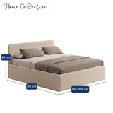 Home Collective Polsterbett Bett Doppelbett mit Bettkasten Lattenrost Kopfteil 86 cm | Micro-Velours Bezug | verstellbarer Lattenrost | Made in Germany