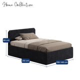 Home Collective Polsterbett Bett Doppelbett mit Bettkasten Lattenrost Kopfteil 86 cm | Micro-Velours Bezug | verstellbarer Lattenrost | Made in Germany