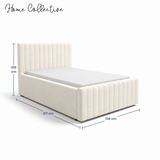 Home Collective Polsterbett 120x200 140x200 160x200 180x200 cm Bett inkl. Lattenrost Doppelbett Bettgestell mit Stauraum option | weicher Chenille-Stoff | Schlafzimmer Jugendzimmer Bettgestell | bis 240 kg belastbar