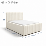 Home Collective Polsterbett 120x200 140x200 160x200 180x200 cm Bett inkl. Lattenrost Doppelbett Bettgestell mit Stauraum option | weicher Chenille-Stoff | Schlafzimmer Jugendzimmer Bettgestell | bis 240 kg belastbar