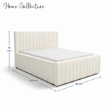 Home Collective Polsterbett 120x200 140x200 160x200 180x200 cm Bett inkl. Lattenrost Doppelbett Bettgestell mit Stauraum option | weicher Chenille-Stoff | Schlafzimmer Jugendzimmer Bettgestell | bis 240 kg belastbar