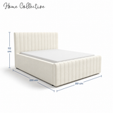 Home Collective Polsterbett 120x200 140x200 160x200 180x200 cm Bett inkl. Lattenrost Doppelbett Bettgestell mit Stauraum option | weicher Chenille-Stoff | Schlafzimmer Jugendzimmer Bettgestell | bis 240 kg belastbar