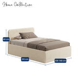 Home Collective Polsterbett Bett Doppelbett mit Bettkasten Lattenrost Kopfteil 86 cm | Micro-Velours Bezug | verstellbarer Lattenrost | Made in Germany