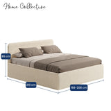 Home Collective Polsterbett Bett Doppelbett mit Bettkasten Lattenrost Kopfteil 86 cm | Micro-Velours Bezug | verstellbarer Lattenrost | Made in Germany