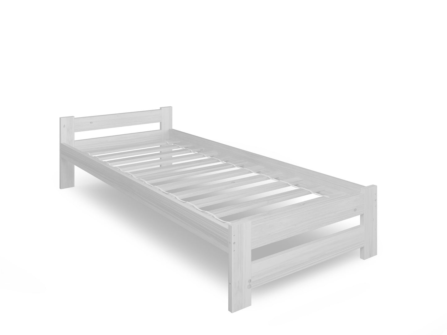 Holzbett mit Lattenrost Modern Bett Bed Kiefer Massiv Bettgestell Einzelbett Massivholzbett Klassisch | Komfortabel & Langlebig | Skandinavisch Boho Landhaus