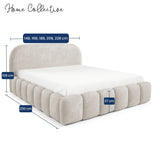 Home Collective Polsterbett Doppelbett Bett Bubble mit Stauraum und Metall-Lattenrost | Schlafzimmer Jugendzimmer Möbel | weicher Stoff modernes Design mit Steppung