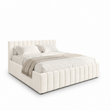 Home Collective Polsterbett 120x200 140x200 160x200 180x200 cm Bett inkl. Lattenrost Doppelbett Bettgestell mit Stauraum option | weicher Chenille-Stoff | Schlafzimmer Jugendzimmer Bettgestell | bis 240 kg belastbar