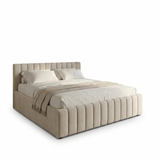 Home Collective Polsterbett 120x200 140x200 160x200 180x200 cm Bett inkl. Lattenrost Doppelbett Bettgestell mit Stauraum option | weicher Chenille-Stoff | Schlafzimmer Jugendzimmer Bettgestell | bis 240 kg belastbar