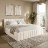 Home Collective Polsterbett 120x200 140x200 160x200 180x200 cm Bett inkl. Lattenrost Doppelbett Bettgestell mit Stauraum option | weicher Chenille-Stoff | Schlafzimmer Jugendzimmer Bettgestell | bis 240 kg belastbar