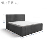 Home Collective Polsterbett 120x200 140x200 160x200 180x200 cm Bett inkl. Lattenrost Doppelbett Bettgestell mit Stauraum option | weicher Chenille-Stoff | Schlafzimmer Jugendzimmer Bettgestell | bis 240 kg belastbar