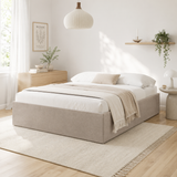 Home Collective Polsterbett 140x200 160x200 180x200 200x200 cm Doppelbett Bett ohne Kopfteil mit verstellbarem Lattenrost & Stauraum, wählbare Matratze (Ohne / H2 / H3) | Lederoptik Velours | Schlafzimmer Möbel