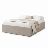 Home Collective Polsterbett 140x200 160x200 180x200 200x200 cm Doppelbett Bett ohne Kopfteil mit verstellbarem Lattenrost & Stauraum, wählbare Matratze (Ohne / H2 / H3) | Lederoptik Velours | Schlafzimmer Möbel