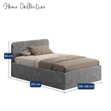 Home Collective Polsterbett Bett Doppelbett mit Bettkasten Lattenrost Kopfteil 86 cm | Micro-Velours Bezug | verstellbarer Lattenrost | Made in Germany