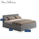Home Collective Polsterbett Bett Doppelbett mit Bettkasten Lattenrost Kopfteil 86 cm | Micro-Velours Bezug | verstellbarer Lattenrost | Made in Germany