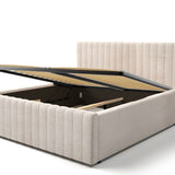 Home Collective Polsterbett 120x200 140x200 160x200 180x200 cm Bett inkl. Lattenrost Doppelbett Bettgestell mit Stauraum option | weicher Chenille-Stoff | Schlafzimmer Jugendzimmer Bettgestell | bis 240 kg belastbar