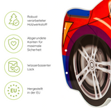 Autobett Kinderbett Jugendbett 70x140 | 80x160 mit Rausfallschutz & Matratze | Kinder Spielbett Rennfahrer
