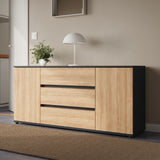 Home Collective Kommode Sideboard mit Schubladen | modern Sideboard Wohnzimmer Schlafzimmer Flur Möbel | 150x40x70 cm | 3 Schubladen & 2 Türen