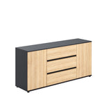 Home Collective Kommode Sideboard mit Schubladen | modern Sideboard Wohnzimmer Schlafzimmer Flur Möbel | 150x40x70 cm | 3 Schubladen & 2 Türen