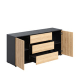 Home Collective Kommode Sideboard mit Schubladen | modern Sideboard Wohnzimmer Schlafzimmer Flur Möbel | 150x40x70 cm | 3 Schubladen & 2 Türen