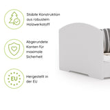 Home Collective Kinderbett Jugendbett Bett mit Rausfallschutz und Lattenrost | wahlweise inkl. Matratze | Juniorbett für Mädchen & Jungen | für Kinder von 2 – 10 Jahren made in EU
