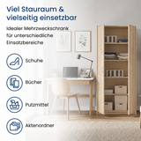 Armoire armoire polyvalente avec amortisseur de porte SOFT CLOSE (en option) blanc 74 cm largeur 180 cm hauteur avec quatre ou six étagères, classeur organisateur d'armoire domestique en bois MDF
