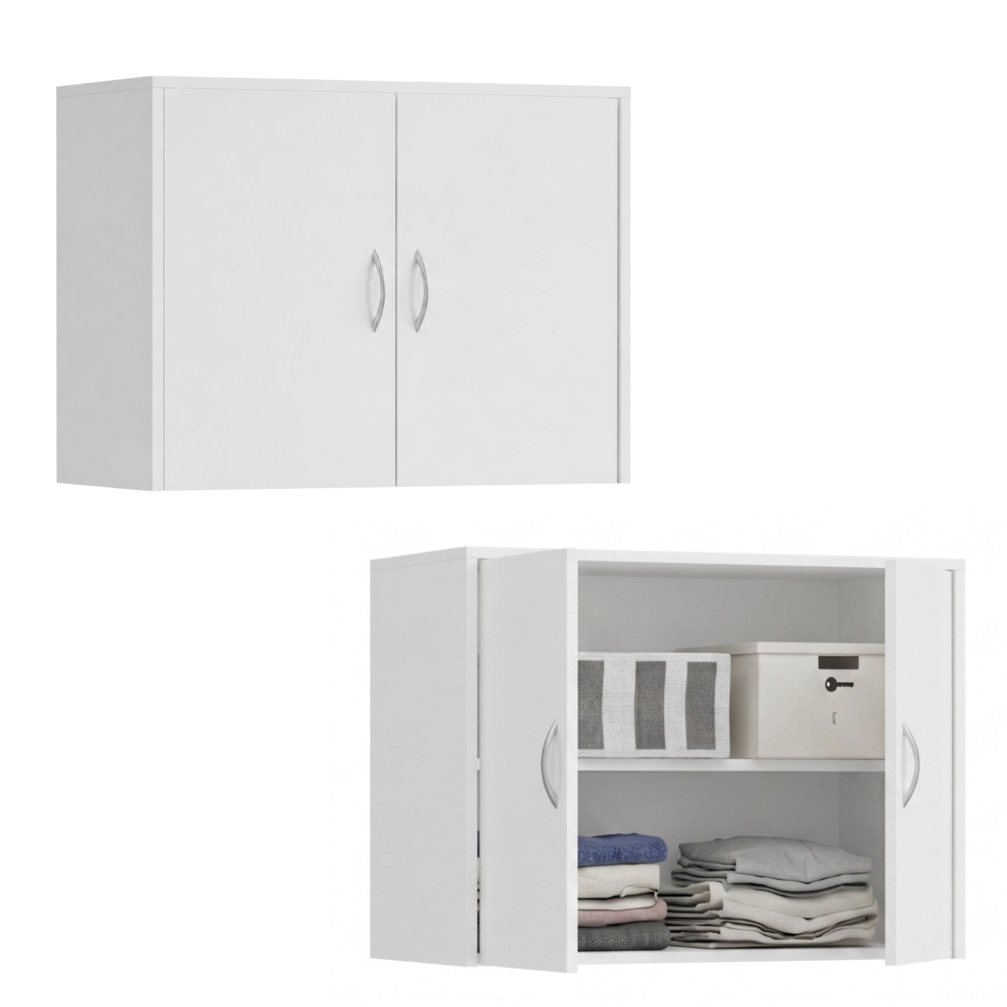 Home Collective Kleiderschrank Schrank Aufsatz Schrankaufsatz Aufsatzschrank Erweiterung für Kleiderschrank 74x55x35 cm | 2-türig