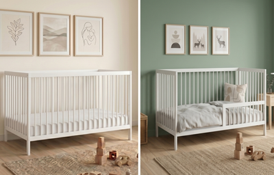 Kids Collective Babybett Kinderbett Gitterbett mit Rausfallschutz Baby Bett | stabiles Buchenholz | Juniorbett | made in Europe | Kinderzimmer Jugendzimmer Möbel | 60x120 & 70x140 cm