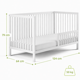 Kids Collective Babybett Kinderbett Gitterbett mit Rausfallschutz Baby Bett | stabiles Buchenholz | Juniorbett | made in Europe | Kinderzimmer Jugendzimmer Möbel | 60x120 & 70x140 cm
