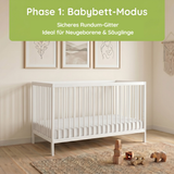 Kids Collective Babybett Kinderbett Gitterbett mit Rausfallschutz Baby Bett | stabiles Buchenholz | Juniorbett | made in Europe | Kinderzimmer Jugendzimmer Möbel | 60x120 & 70x140 cm