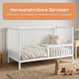 Kids Collective Babybett Kinderbett Gitterbett mit Rausfallschutz Baby Bett | stabiles Buchenholz | Juniorbett | made in Europe | Kinderzimmer Jugendzimmer Möbel | 60x120 & 70x140 cm