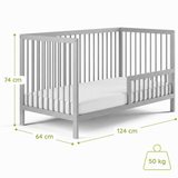 Kids Collective Babybett Kinderbett Gitterbett mit Rausfallschutz Baby Bett | stabiles Buchenholz | Juniorbett | made in Europe | Kinderzimmer Jugendzimmer Möbel | 60x120 & 70x140 cm