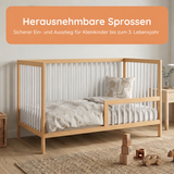 Kids Collective Babybett Kinderbett Gitterbett mit Rausfallschutz Baby Bett | stabiles Buchenholz | Juniorbett | made in Europe | Kinderzimmer Jugendzimmer Möbel | 60x120 & 70x140 cm