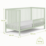 Kids Collective Babybett Kinderbett Gitterbett mit Rausfallschutz Baby Bett | stabiles Buchenholz | Juniorbett | made in Europe | Kinderzimmer Jugendzimmer Möbel | 60x120 & 70x140 cm