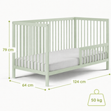 Kids Collective Babybett Kinderbett Gitterbett mit Rausfallschutz Baby Bett | stabiles Buchenholz | Juniorbett | made in Europe | Kinderzimmer Jugendzimmer Möbel | 60x120 & 70x140 cm