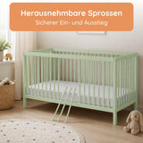 Kids Collective Babybett Kinderbett Gitterbett mit Rausfallschutz Baby Bett | stabiles Buchenholz | Juniorbett | made in Europe | Kinderzimmer Jugendzimmer Möbel | 60x120 & 70x140 cm