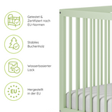 Kids Collective Babybett Kinderbett Gitterbett mit Rausfallschutz Baby Bett | stabiles Buchenholz | Juniorbett | made in Europe | Kinderzimmer Jugendzimmer Möbel | 60x120 & 70x140 cm