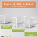 Kids Collective Babybett Kinderbett Gitterbett mit Rausfallschutz Baby Bett | stabiles Buchenholz | Juniorbett | made in Europe | Kinderzimmer Jugendzimmer Möbel | 60x120 & 70x140 cm