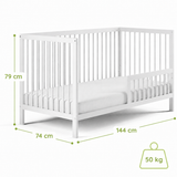 Kids Collective Babybett Kinderbett Gitterbett mit Rausfallschutz Baby Bett | stabiles Buchenholz | Juniorbett | made in Europe | Kinderzimmer Jugendzimmer Möbel | 60x120 & 70x140 cm