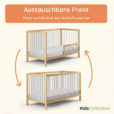 Kids Collective Babybett Kinderbett Gitterbett mit Rausfallschutz Baby Bett | stabiles Buchenholz | Juniorbett | made in Europe | Kinderzimmer Jugendzimmer Möbel | 60x120 & 70x140 cm