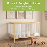 Kids Collective Babybett Kinderbett Gitterbett mit Rausfallschutz Baby Bett | stabiles Buchenholz | Juniorbett | made in Europe | Kinderzimmer Jugendzimmer Möbel | 60x120 & 70x140 cm
