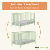Kids Collective Babybett Kinderbett Gitterbett mit Rausfallschutz Baby Bett | stabiles Buchenholz | Juniorbett | made in Europe | Kinderzimmer Jugendzimmer Möbel | 60x120 & 70x140 cm