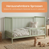 Kids Collective Babybett Kinderbett Gitterbett mit Rausfallschutz Baby Bett | stabiles Buchenholz | Juniorbett | made in Europe | Kinderzimmer Jugendzimmer Möbel | 60x120 & 70x140 cm