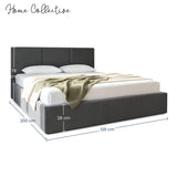Home Collective Bett Doppelbett Polsterbett Bettgestell mit Lattenrost & Stauraum 120x200 140x200 160x200 180x200 cm mit Bettkasten, Kopfteil mit 3 Paneelen | weicher Samt | Creme und Aschgrau