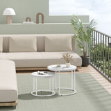 Table basse lot de 2 tables d'appoint rondes design loft 2 en 1 surface emboîtable résistante aux rayures, salon | 53cm et 43cm de large