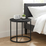 Table basse lot de 2 tables d'appoint rondes design loft 2 en 1 surface emboîtable résistante aux rayures, salon | 53cm et 43cm de large