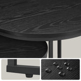 Table basse lot de 2 tables d'appoint rondes design loft 2 en 1 surface emboîtable résistante aux rayures, salon | 53cm et 43cm de large