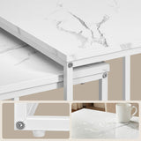 Table basse lot de 2 tables d'appoint rondes design loft 2 en 1 surface emboîtable résistante aux rayures, salon | 53cm et 43cm de large