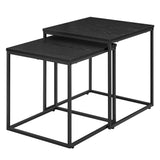 Table basse lot de 2 tables d'appoint rondes design loft 2 en 1 surface emboîtable résistante aux rayures, salon | 53cm et 43cm de large