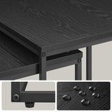 Table basse lot de 2 tables d'appoint rondes design loft 2 en 1 surface emboîtable résistante aux rayures, salon | 53cm et 43cm de large